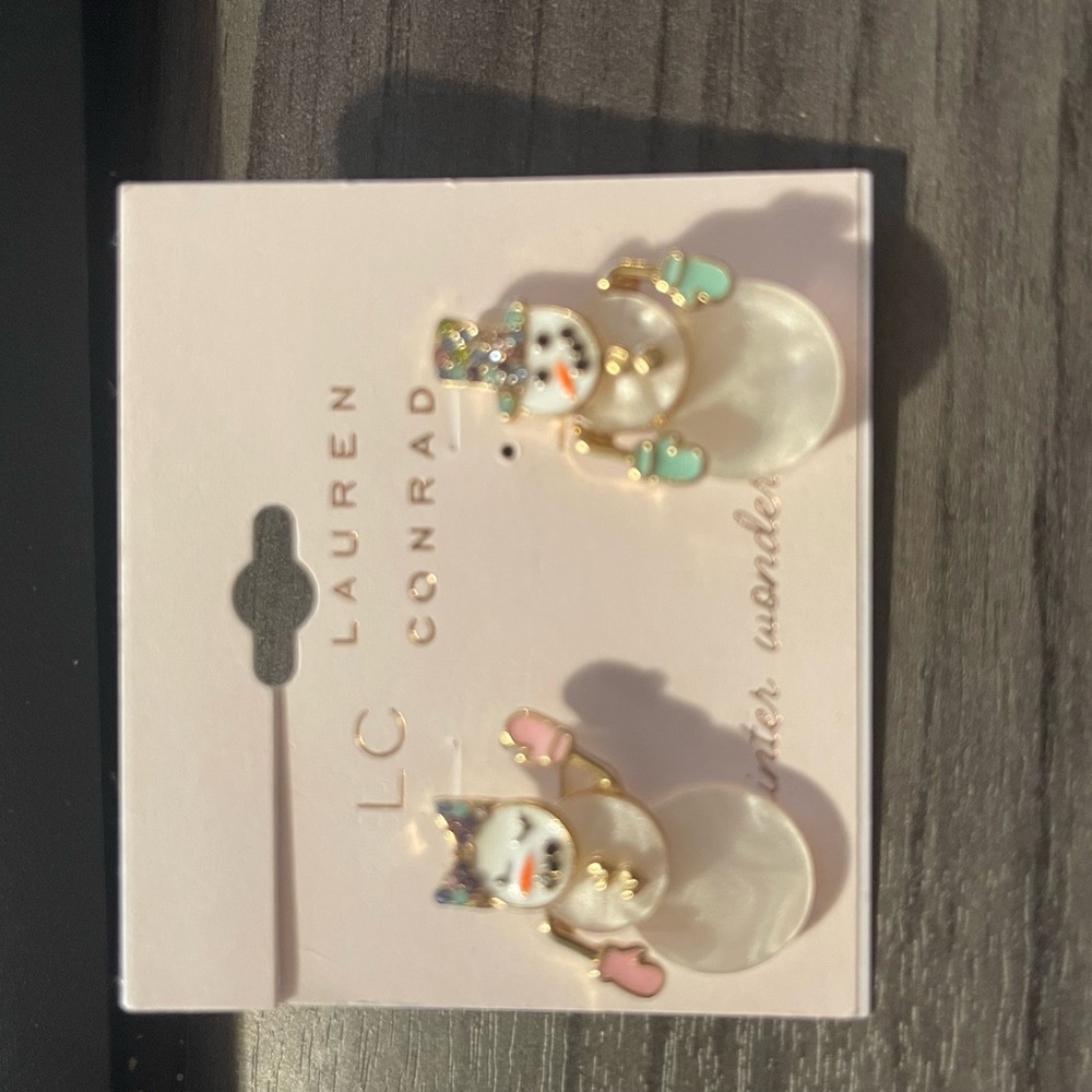 Kohl's Gold and Pink Earrings with Whimsical Figurines